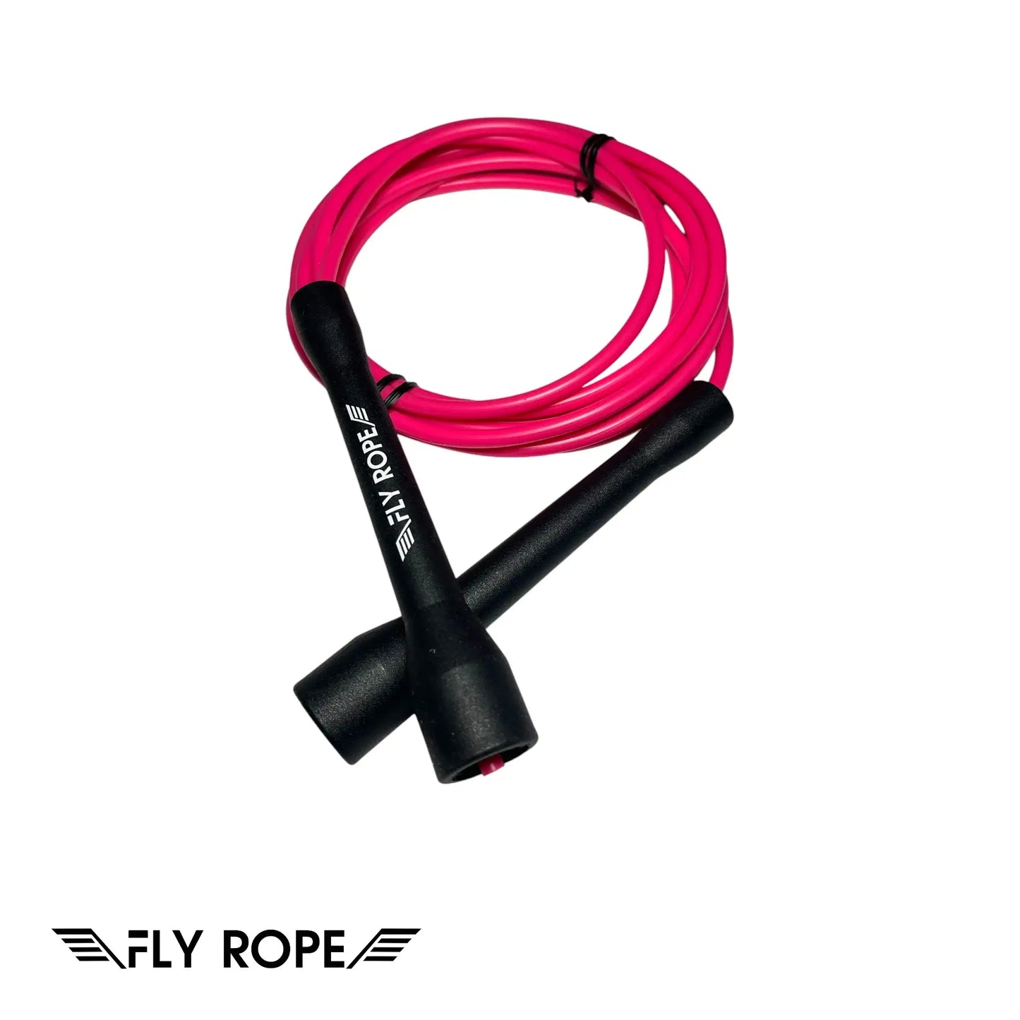 Springseil Pink Panther von Fly Rope – verstellbares, weißes 5 mm Seil mit robusten Griffen, Fitness, Jumping Rope, Training, Boxen, Crossfit, Ausdauer, Koordination, Fettverbrennung, Einsteiger & Fortgeschrittene