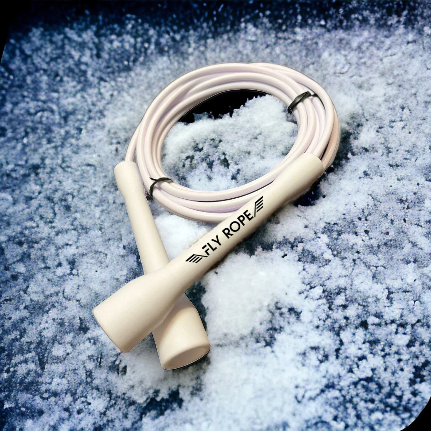 Springseil Polar von Fly Rope – speed rope verstellbar, weißes 5 mm Seil mit robusten Griffen, Fitness, Jumping Rope, Training, Boxen, Crossfit, Ausdauer, Koordination, Fettverbrennung, Einsteiger & Fortgeschrittene