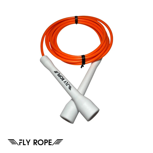 Springseil Phoenix von Fly Rope – speed rope verstellbar, oranges 5 mm Seil mit robusten Griffen, Fitness, Jumping Rope, Training, Boxen, Crossfit, Ausdauer, Koordination, Fettverbrennung, Einsteiger & Fortgeschrittene