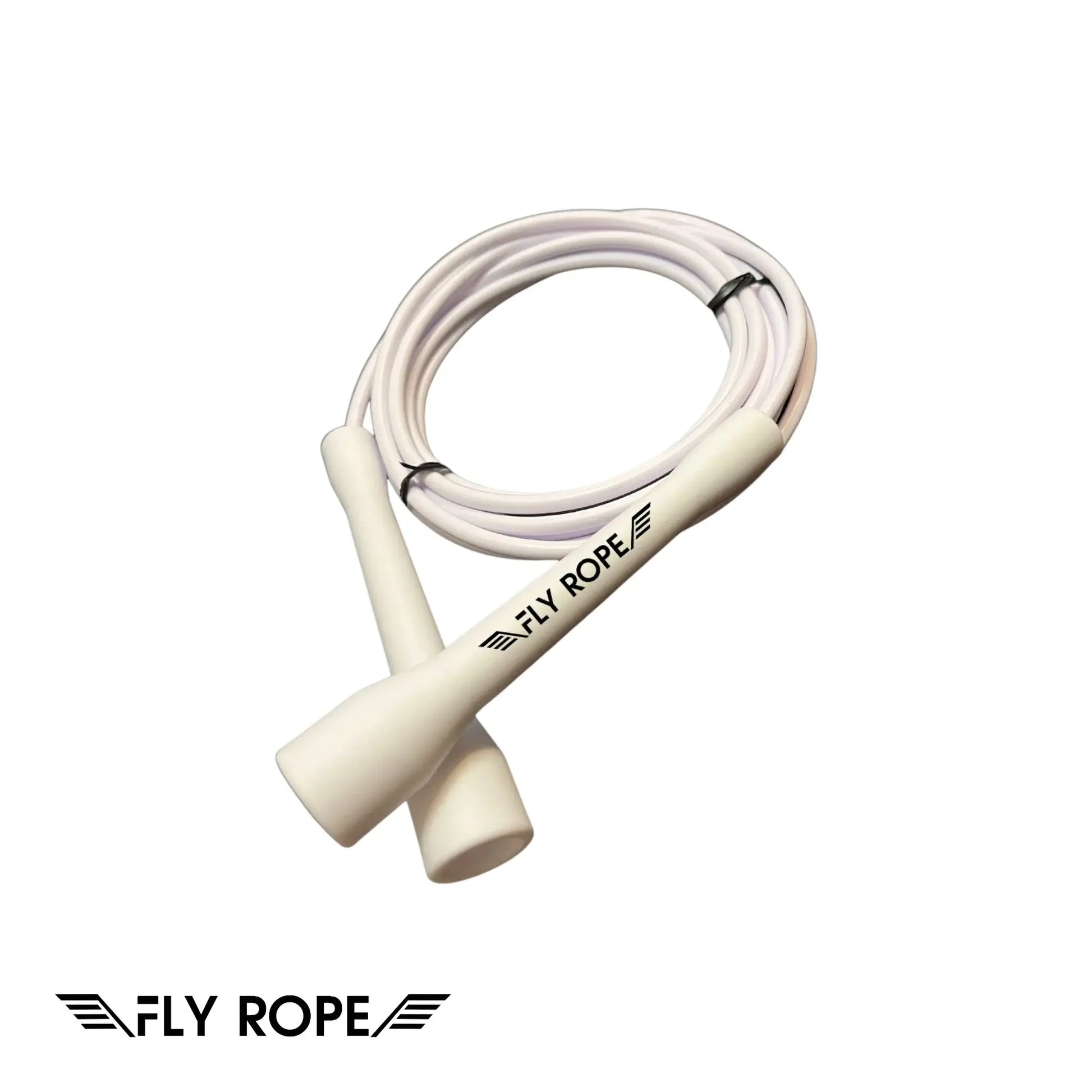 Springseil Polar von Fly Rope – speed rope verstellbar, weißes 5mm PVC Seil mit robusten Griffen, Fitness, Jumping Rope, Training, Boxen, Crossfit, Ausdauer, Koordination, Fettverbrennung, Einsteiger & Fortgeschrittene