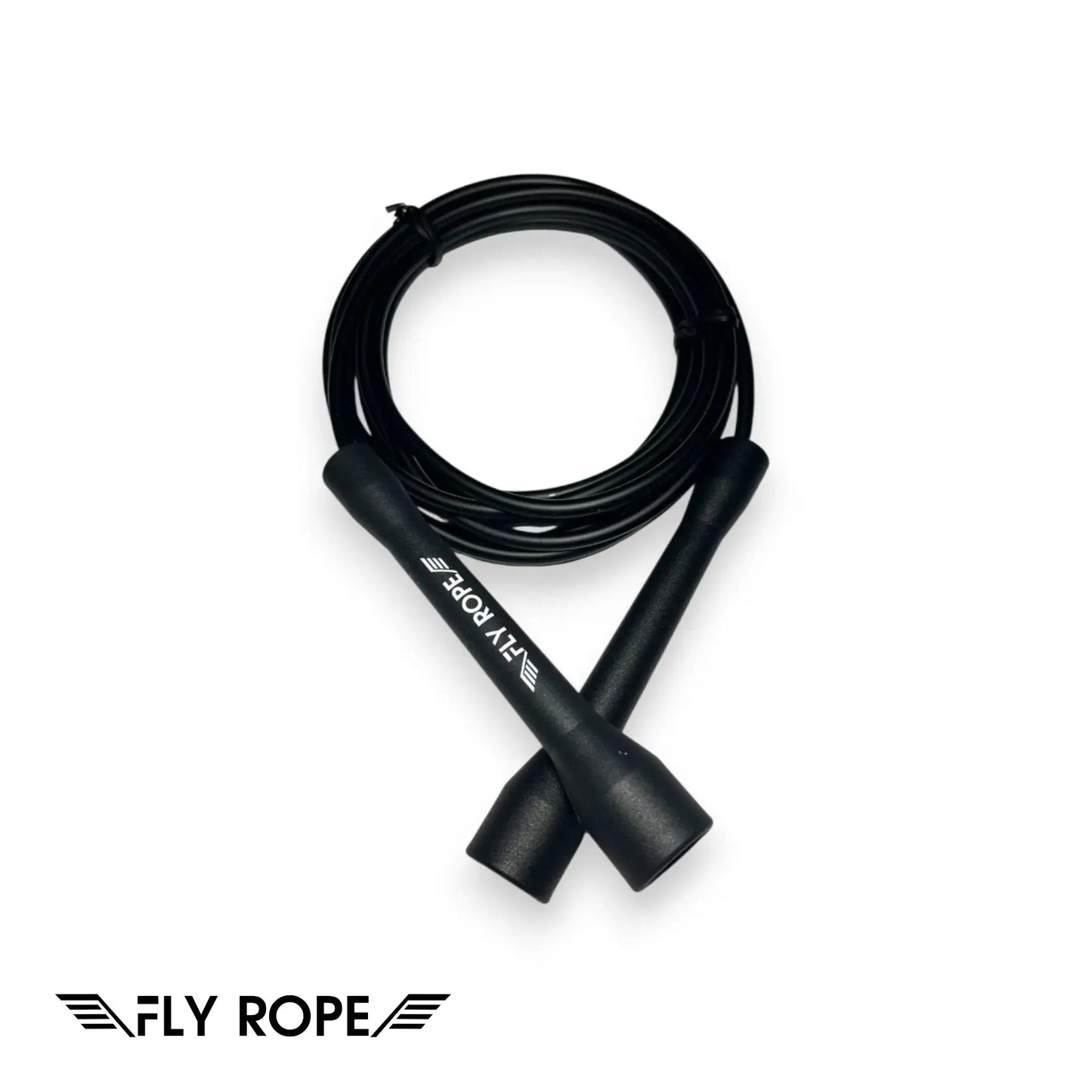 Springseil Shadow Strike von Fly Rope – speed rope verstellbar, schwarzes 5 mm Seil mit robusten Griffen, Fitness, Jumping Rope, Training, Boxen, Crossfit, Ausdauer, Koordination, Fettverbrennung, Einsteiger & Fortgeschrittene