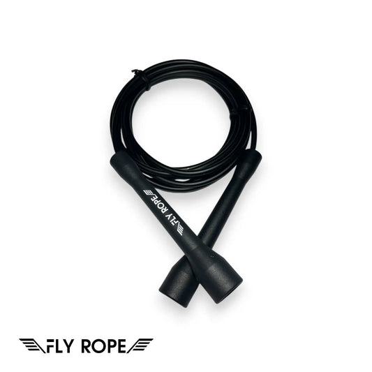 Springseil Shadow Strike von Fly Rope – speed rope verstellbar, schwarzes 5 mm Seil mit robusten Griffen, Fitness, Jumping Rope, Training, Boxen, Crossfit, Ausdauer, Koordination, Fettverbrennung, Einsteiger & Fortgeschrittene