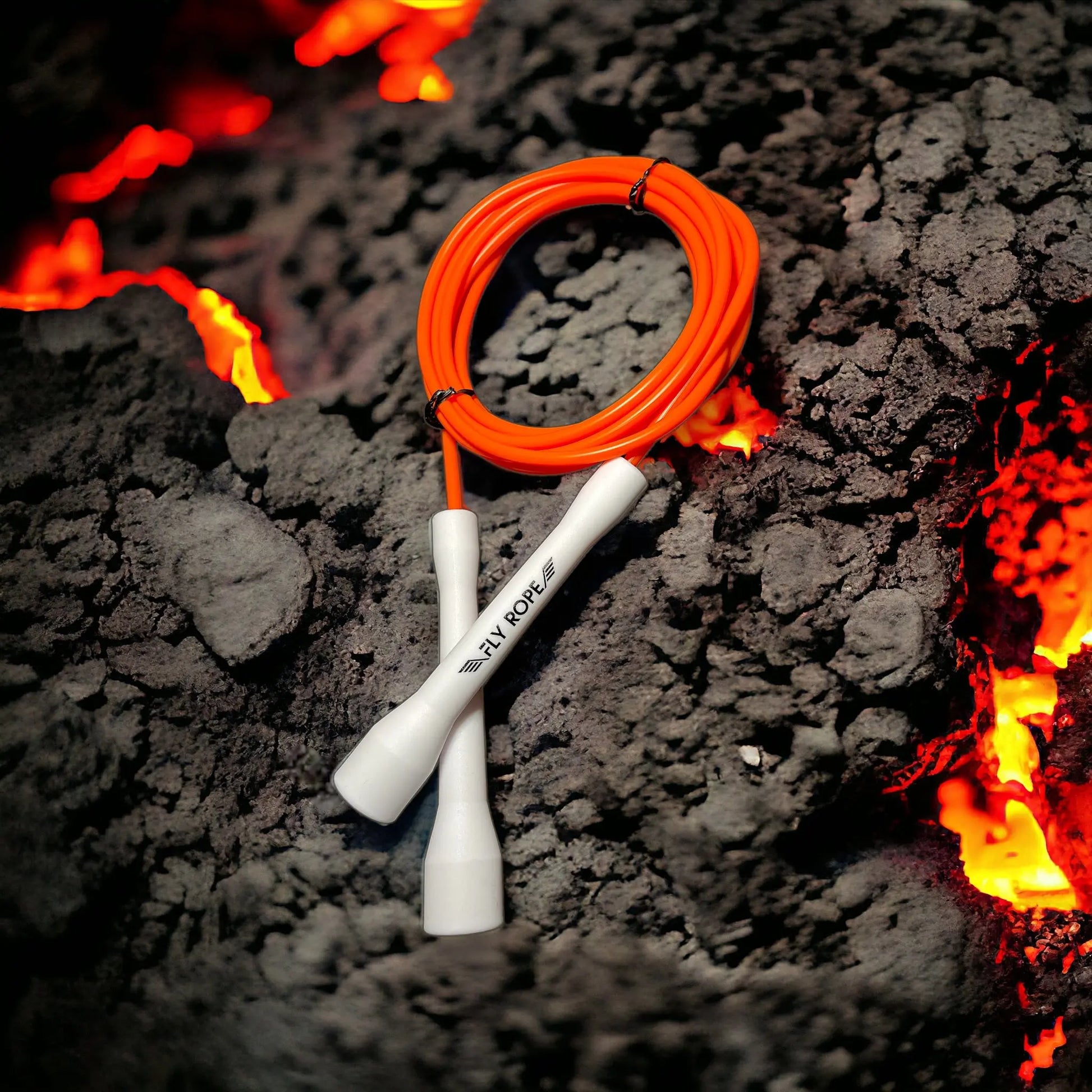 PHOENIX - Springseil von FLY ROPE in orange mit weissen Griffen jump rope speed rope
